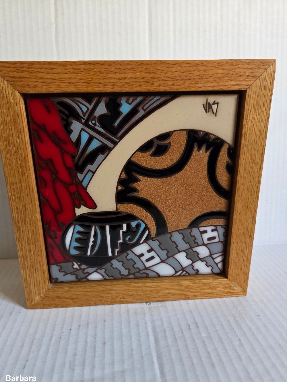 VAZ Earthtones Singing Clay Ceramic Tile Trivet/Wall Art